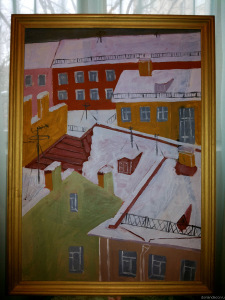 Вячеслав Агалаков — картина «Крыши» (1995 г.). 50 х 71 см.