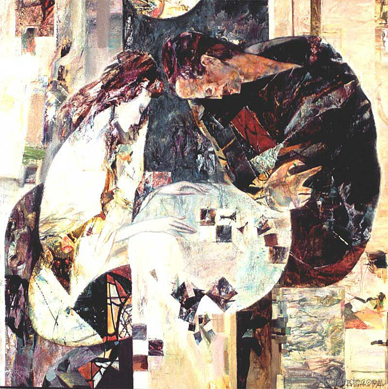 Виктор Головий - "Диалог", 1994. 100x100 см. Холст, масло. Частная коллекция. Россия.