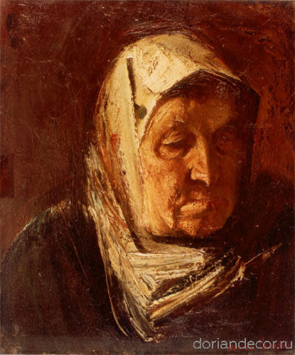 Виктор Головий - "Бабушка Аня", 1984. 45x55 см. Холст, масло. Собственность автора.