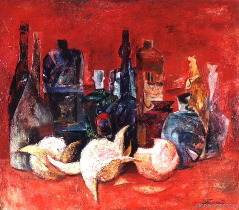 Виктор Головий - "Натюрморт с грейпфрутом", 1990. 90x70 см. Холст, масло. Собственность автора.
