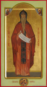 St. Maksim the Confessor. The measured icon, 54x30 cm. 2013.