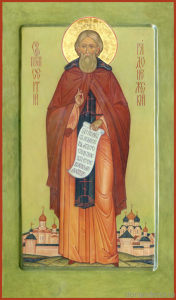 Sergius of Radonezh. The measured icon, 52x30 cm. 2012.