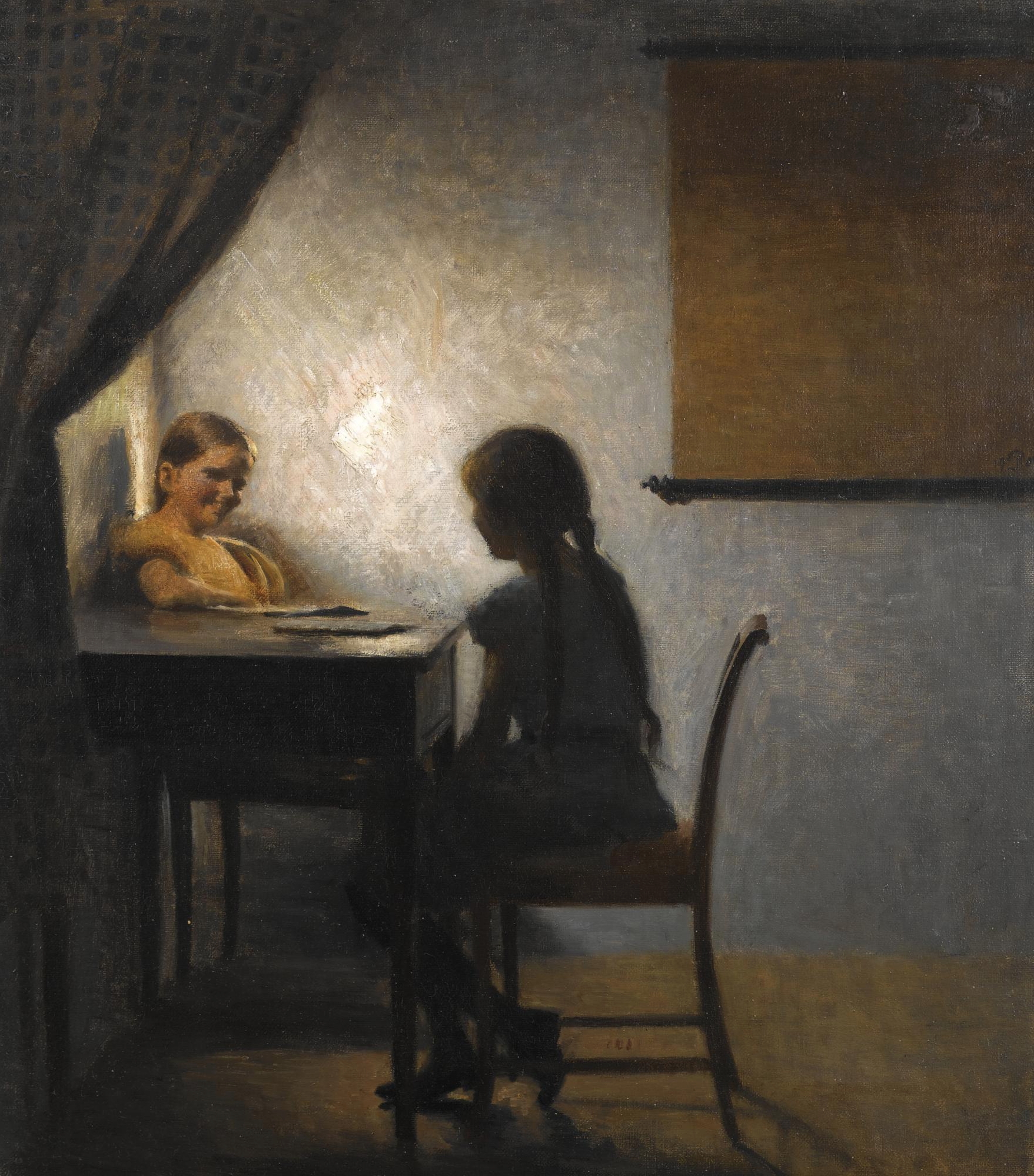 Peter Vilhelm Ilsted - Interior with two girls (1904)